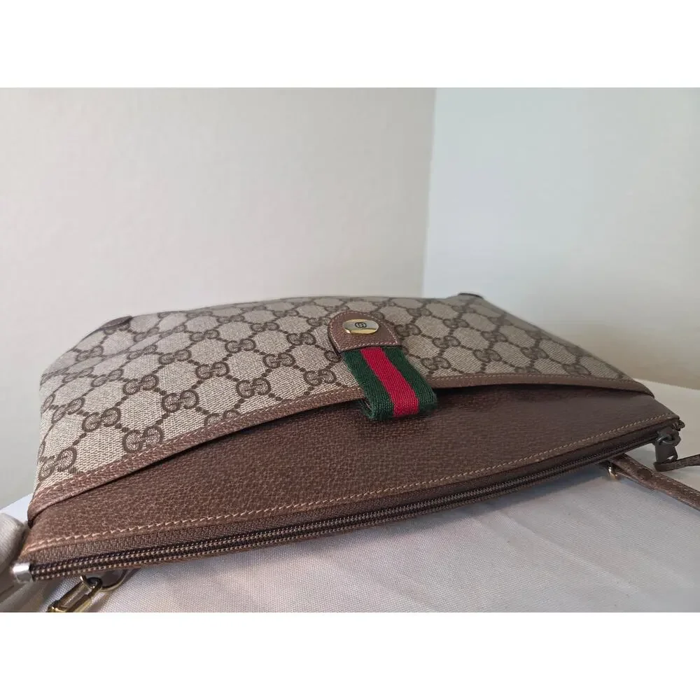 Gucci GG Canvas Web Stripe Vintage Crossbody Bag Removable strap Italy Ophidia - Picture 7 of 15